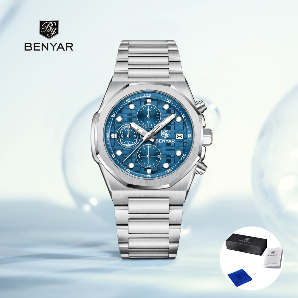 Luxury Watch Quality - นาฬิกาข้อมือผู้ชาย BENYAR รุ่นใหม่ปี 2025 นาฬิกาควอตซ์สุดหรู นาฬิกาโครโนกราฟสำหรับผู้ชาย