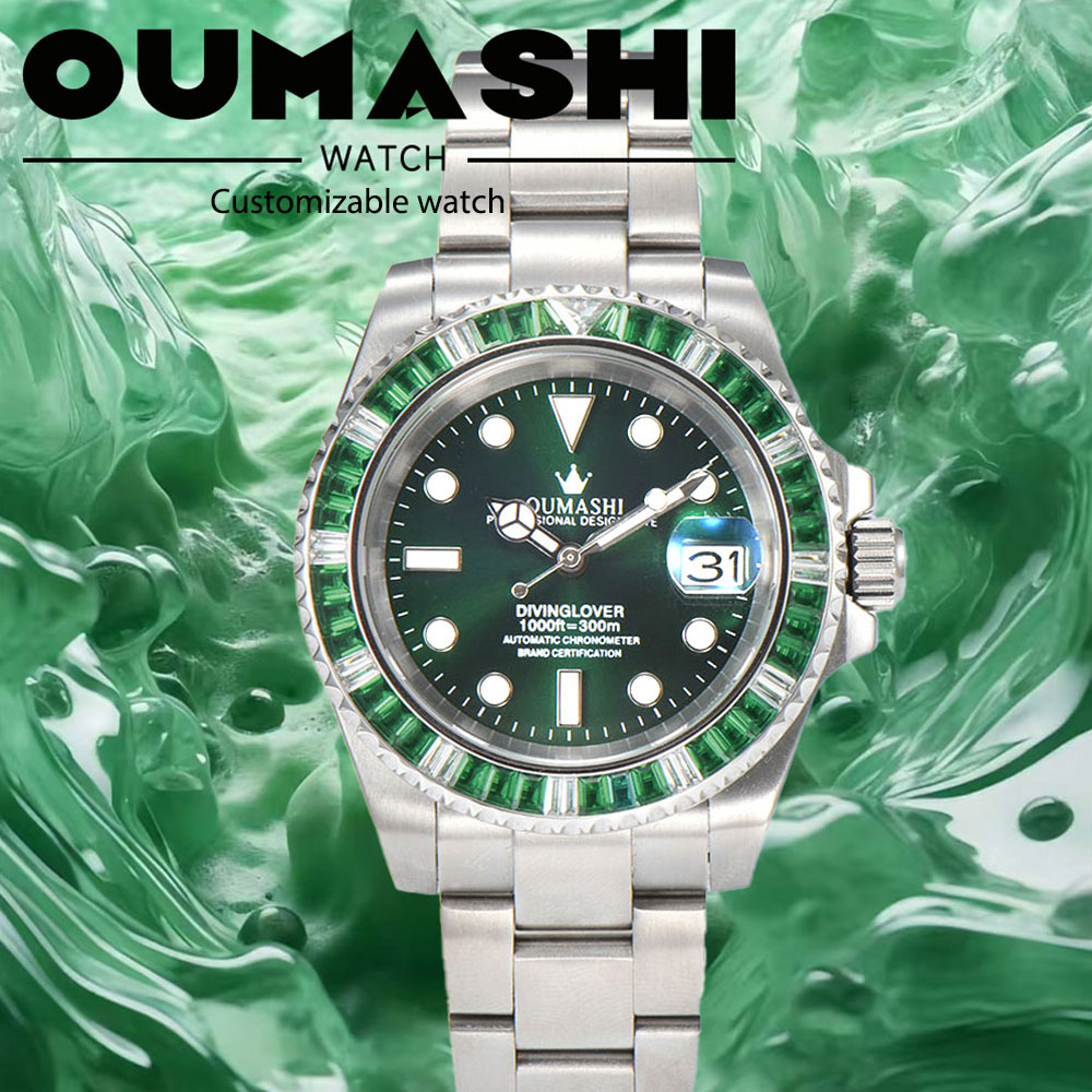 Luxury Watch Quality - 40 มม. นาฬิกาดำน้ำสุดหรูสำหรับผู้ชาย NH35 กลไกนาฬิกา กระจกแซฟไฟร์