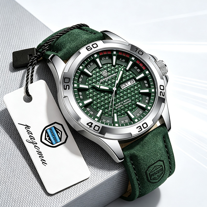 Luxury Watch Investment - PAAZOMU นาฬิกาข้อมือผู้ชายแบรนด์หรู แฟชั่นควอตซ์ สายหนัง ลำลอง สปอร์ต