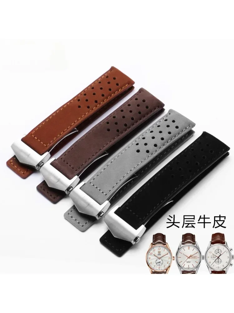Tag Heuer Is Luxury Watch - สายนาฬิกาหนังแท้สําหรับ TAG Heuer Carrera Heritage 6