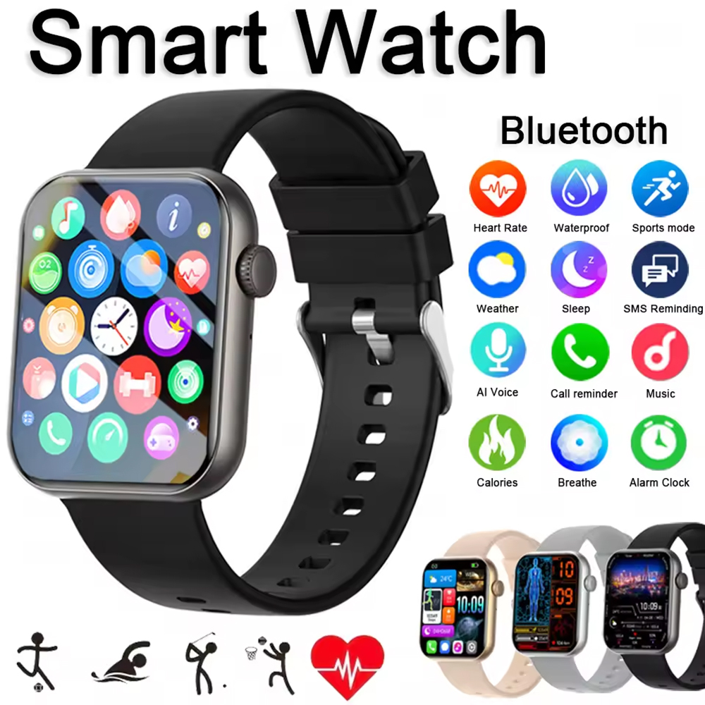 Luxury Watch On Rubber Strap - สมาร์ทวอทช์หรูหรา ตรวจวัดสุขภาพ พร้อมระบบสั่งงานด้วยเสียง AI โทรไร้สาย ติดตามการออกกำลังกาย