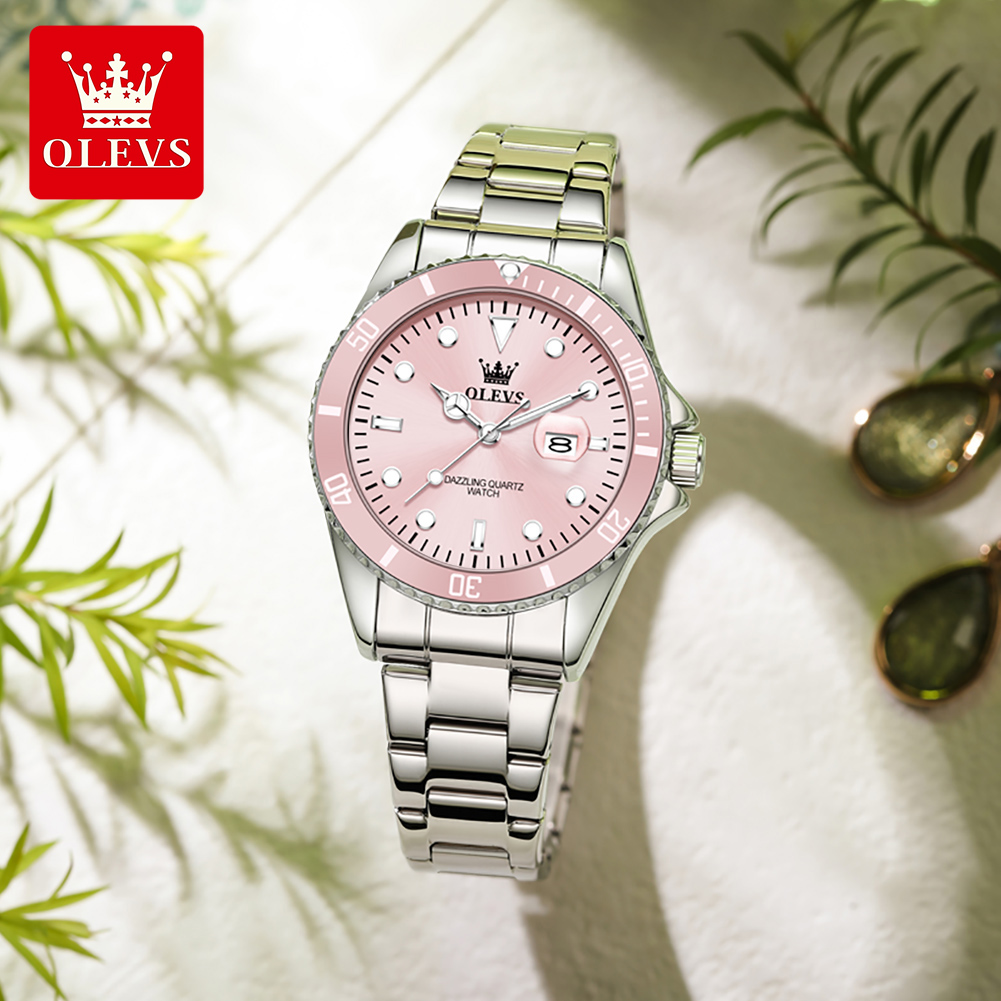Luxury Watch Brand For Women - OLEVS หรูหราควอตซ์นาฬิกาผู้หญิงสายเหล็กกันน้ำส่องสว่างแบรนด์ชั้นนำนาฬิกาต้นฉบับสำหรับผู้หญิงนาฬิกาสุภาพสตรีที่สง่างาม