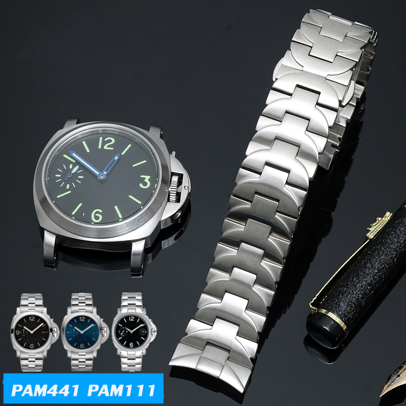 Luxury Watch Panerai - 22 มม.24 มม.สแตนเลสสตีลสร้อยข้อมือโลหะนาฬิกาสําหรับ Panerai PAM441 PAM111