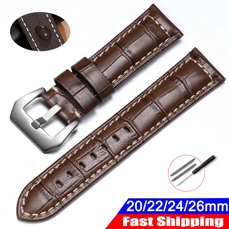 Luxury Watch Panerai - สายหนังสำรองอเนกประสงค์สำหรับนาฬิกา Panerai 20mm 22mm 24mm 26mm