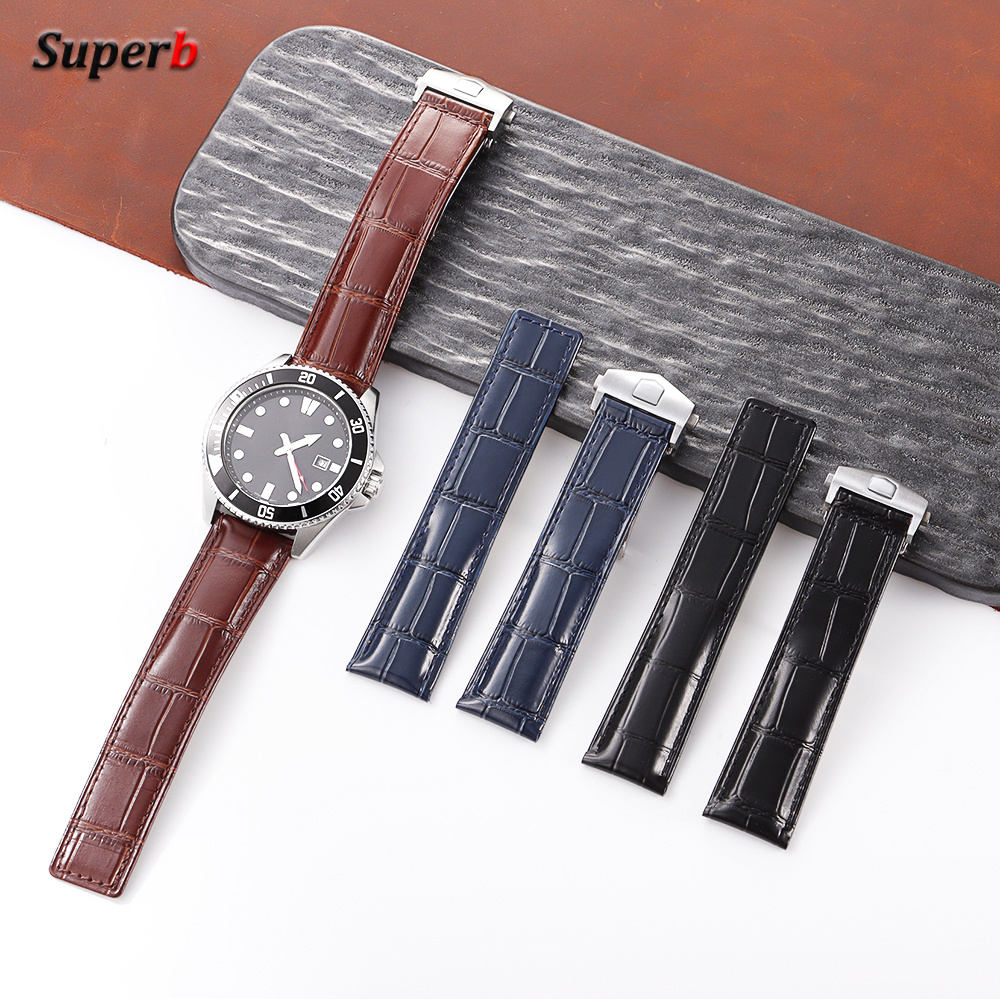 สายนาฬิกาหนังวัว 20/22/24 สำหร - Tag Heuer Is Luxury Watch บทวิจารณ์และราคา