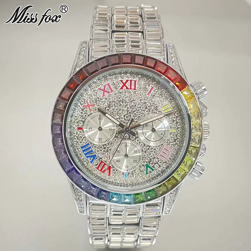 MISSFOX Luxury Iced นาฬิกาผู้ช - Luxury Watch Investment บทวิจารณ์และราคา