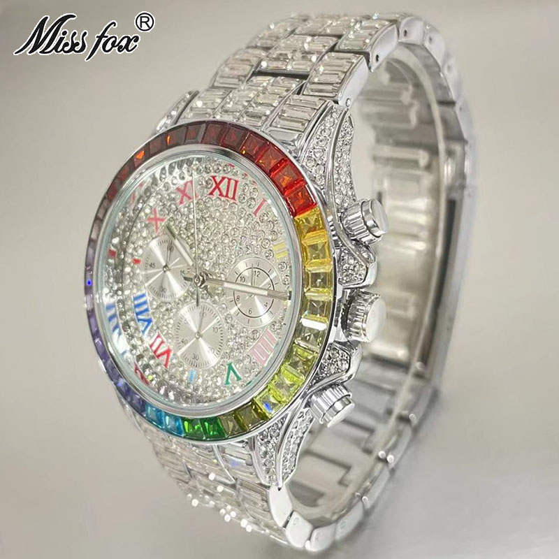 MISSFOX Luxury Iced นาฬิกาผู้ช - Luxury Watch Investment บทวิจารณ์และราคา