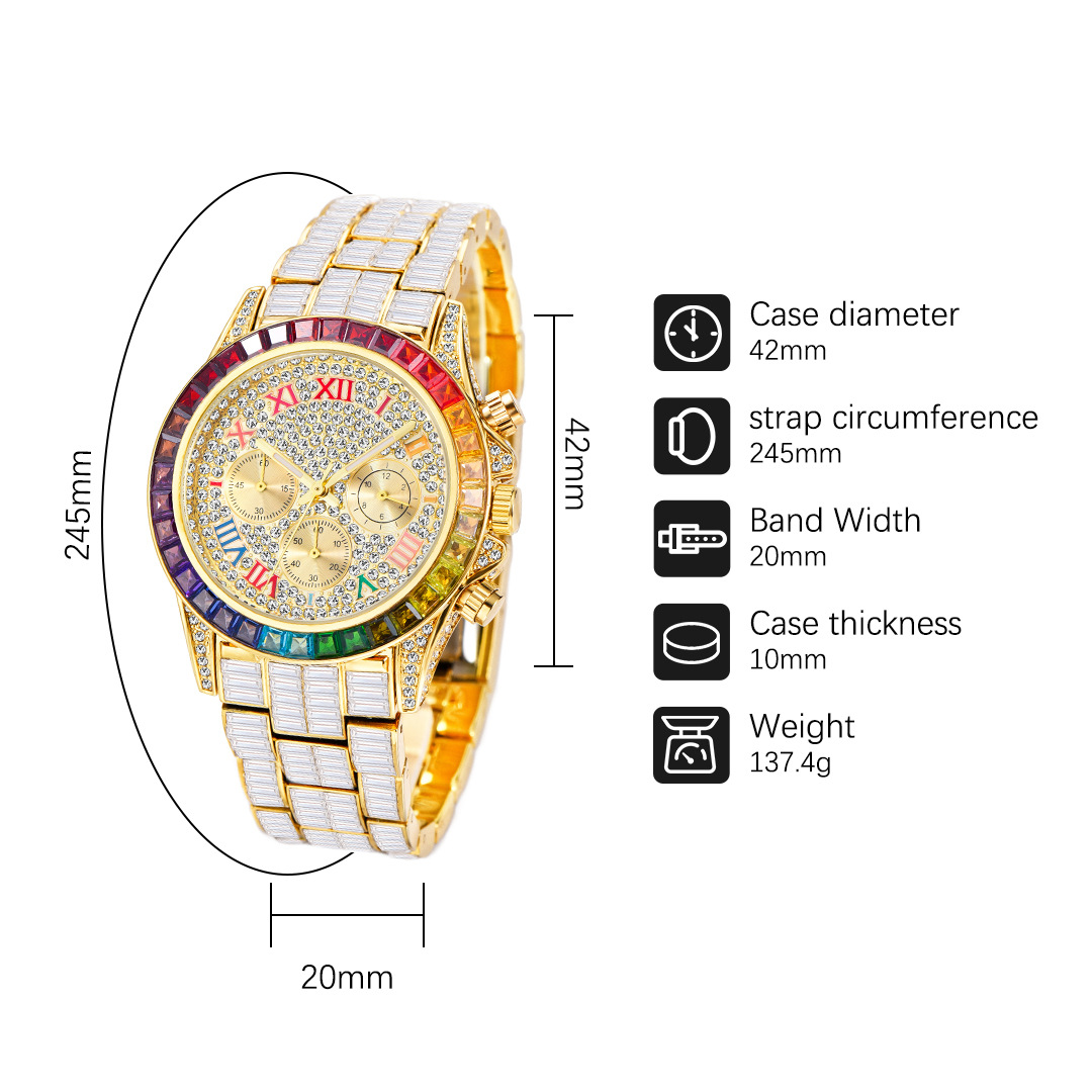 MISSFOX Luxury Iced นาฬิกาผู้ช - Luxury Watch Investment บทวิจารณ์และราคา